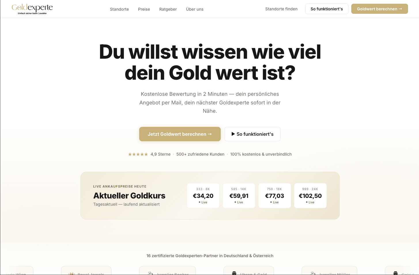 Einstieg in den GEX-Funnel auf Diegoldexperten.com