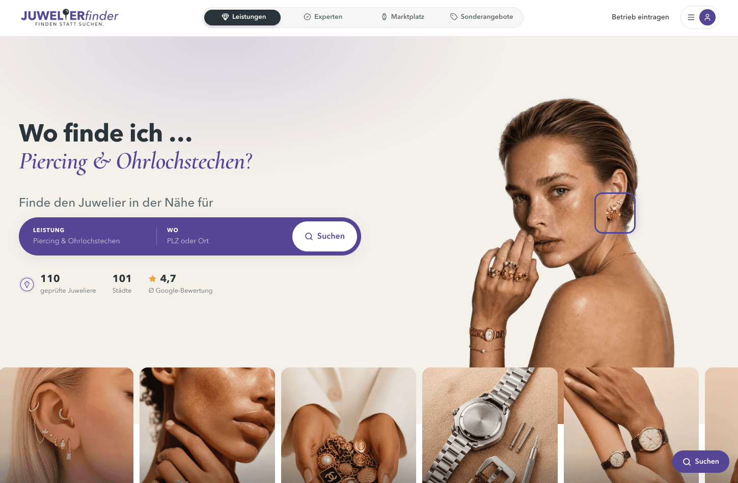 Startseite von Juwelierfinder.com
